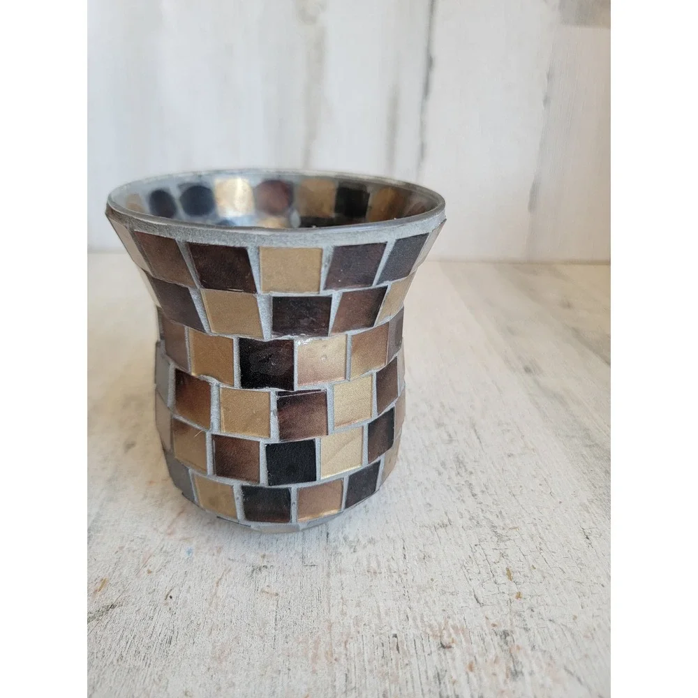Stained glass brown elite holder vintage Unique Home decor Xmas
